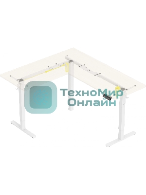 Стол компьютерный Cactus угловой подъемный столешница МДФ, белый дуб каркас белый 140x72x60 см (CS-EDXL-WWD)