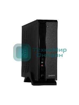 Компьютерный корпус ExeGate EX268689RUS Компьютерный корпус MiniITX ExeGate MI-207 Black, miniITX/mATX, (M350, 80мм), 2хUSB, Audio