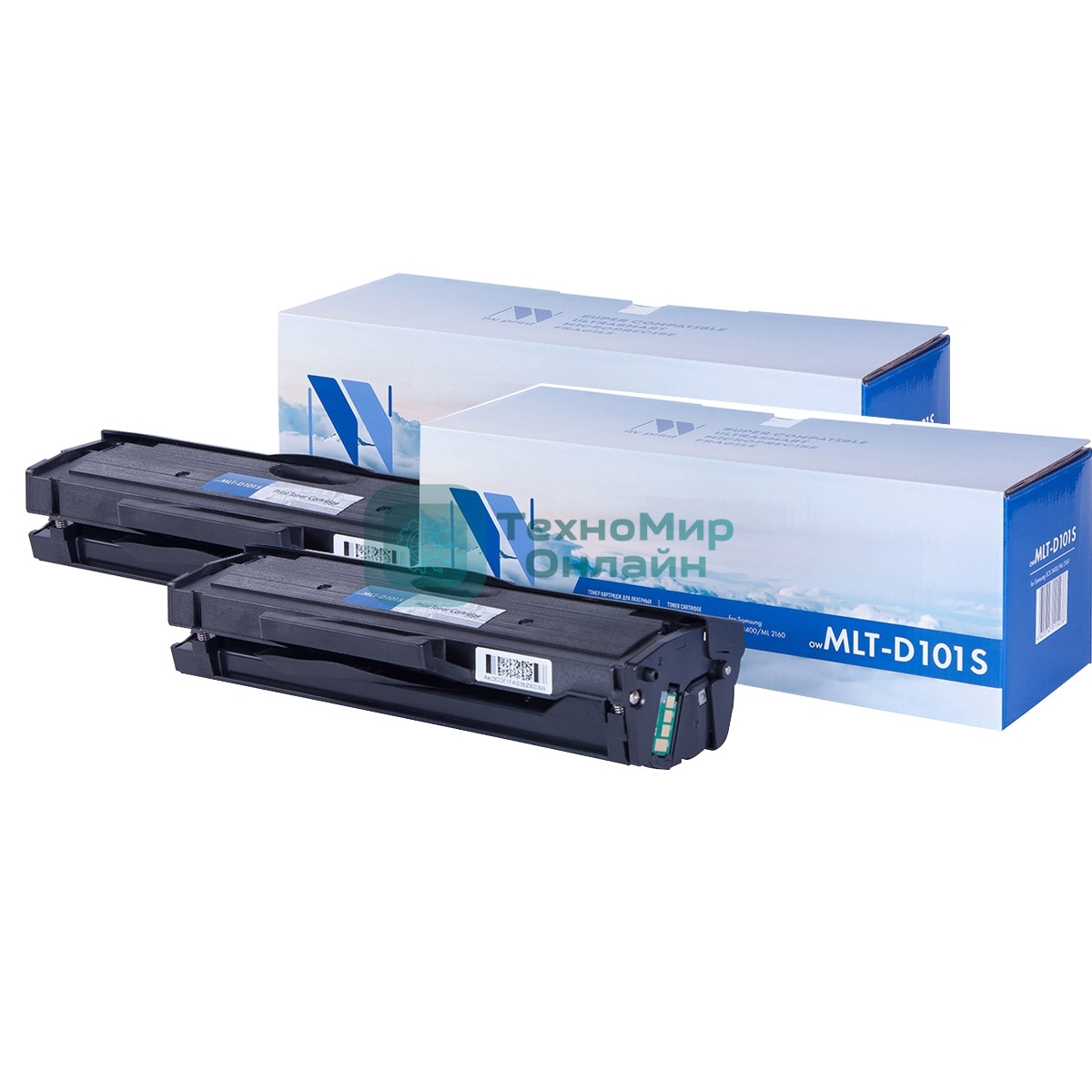 Картридж NVP совместимый NV-MLT-D101S-SET2 для Samsung ML 2160/2162/2165/2165W/2167/2168/2168W/SCX 3400/3400F/3405/3405F/3405FW/3405W/3407/SF 760P (1500k) (2 шт)