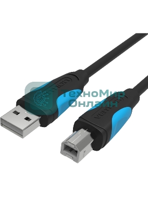 Кабель Vention USB 2.0 AM/BM - 8м. Черный Кабель Vention USB 2.0 AM/BM - 8м. Черный