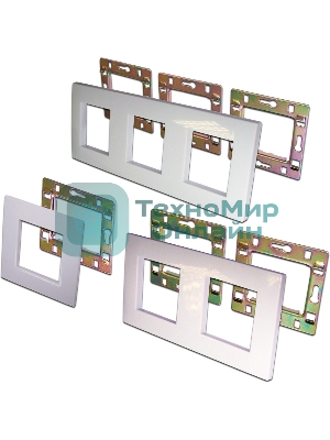 Рамка 1-постовая 45х45, с суппортом, белый