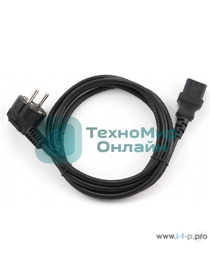 Кабель питания Cablexpert PC-186-1-3M, 3м, Schuko- C13, 3x1кв.мм, черный, с заземлением, пакет