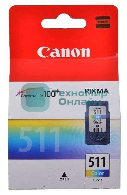 Картридж струйный CL-511 (2972B007) для Canon PIXMA MP240, PIXMA MP260, PIXMA MX320, PIXMA MX330 EMB, Цветной, 244стр., 9 мл.