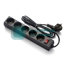 Удлинитель ExeGate EC-5-3B (EX279357RUS), черный, 3 м, 	евровилка с заземлением, 5 евророзеток с заземлением, 2200 Вт