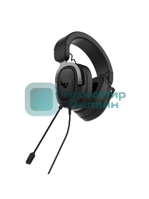 Гарнитура ASUS TUF Gaming H3 чёрный/серый, проводная, mini jack 3.5 мм, регулятор громкости, отключаемый микрофон