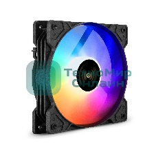 Вентилятор для корпуса ExeGate EX12025H3P4PMY-PWM.ARGb черный, 120 мм, 1800 об/мин, 26 дБ, 4 pin