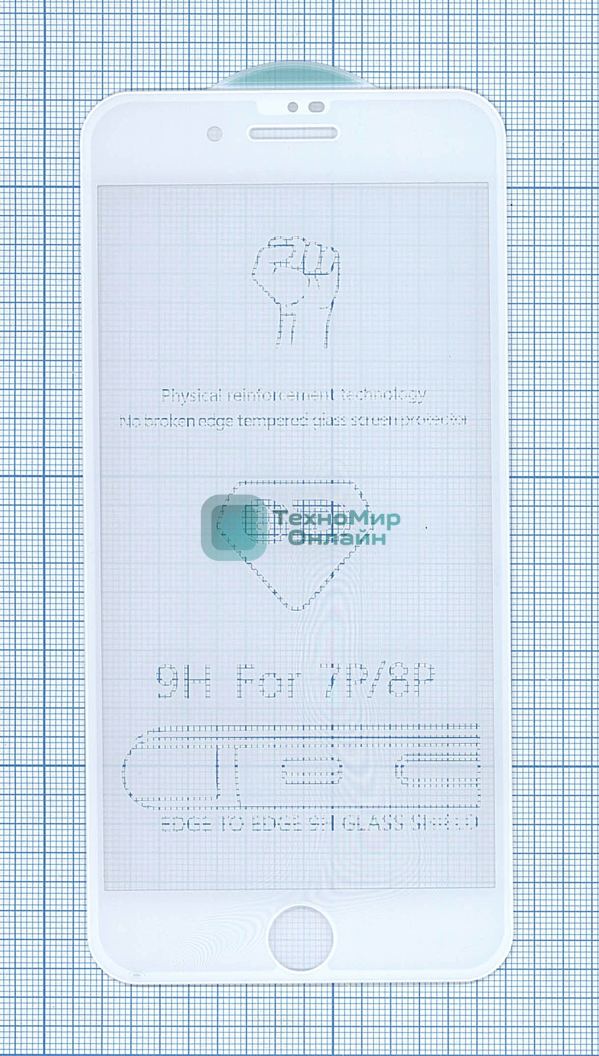 Защитное стекло 6D для Apple iPhone 7/8 Plus белый