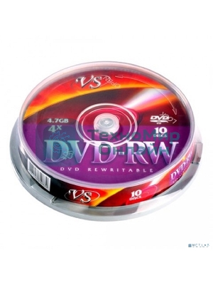 Диск DVD-RW VS 4.7 Gb, 4x, Cake Box (10), (10/250).
