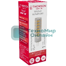 Лампа светодиодная Thomson TH-B4232 7Вт цок.: G4 капсул. 220B 3000K св. свеч. бел. теп. (упак.: 1 шт)