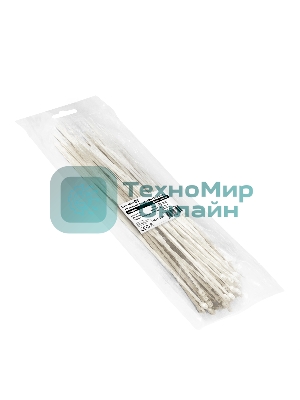 Стяжка (хомут) нейлоновая ExeGate EX293127RUS CV66-450x4.8W (нейлон 6.6, 450x4.8 мм, неоткрывающаяся, halogen free, -40°C - +85°C, белая, 100 шт)