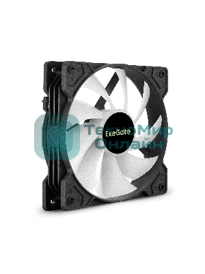 Вентилятор для корпуса ExeGate EX12025H3P4PMY-PWM.ARGb черный, 120 мм, 1800 об/мин, 26 дБ, 4 pin