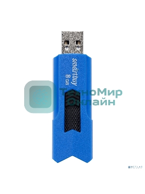 Флешка USB Smartbuy STREAM Blue (SB8GbST-B), 8Gb, USB 2.0, R/W 25/15, синий/черный
