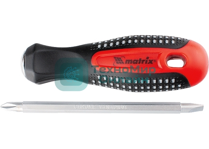 Отвертка Matrix комбинированная fusion sl6.0/ph2мм crv 3-х компонентная рукоятка anti slip