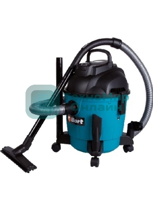 Пылесос строительный Bort BSS-1218 91272256 1200 Вт, вместимость 18 л, 26,5 л/сек, 6,3 кг, набор аксессуаров 7 шт