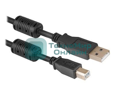 Кабель Defender USB04-06 PRO Кабель USB 2.0 для соед. 1.8м AM/BM, зол.конт, 2фер.фил.