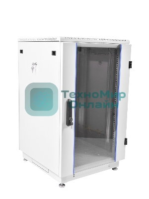 Шкаф телекоммуникационный напольный 18U (600x800) дверь стекло, черный (ШТК-М-18.6.8-1ААА-9005)