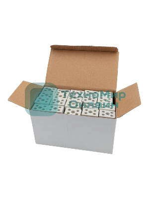 Клемма керамическая винтовая Rexant 10 мм² 2 пары контактов с крепежным отверстием (100 шт./уп.)