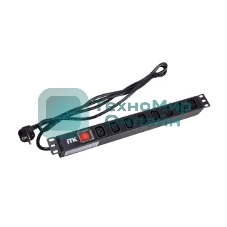 Блок ITK PH12-8C131 PDU 8 розеток C13 с LED выкл,1U, шнур 2м вилка нем.ст