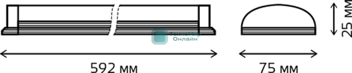 Светильник LED Gauss ДПО 18Вт 6500К 596х75х25 IP20 (аналог ЛПО)