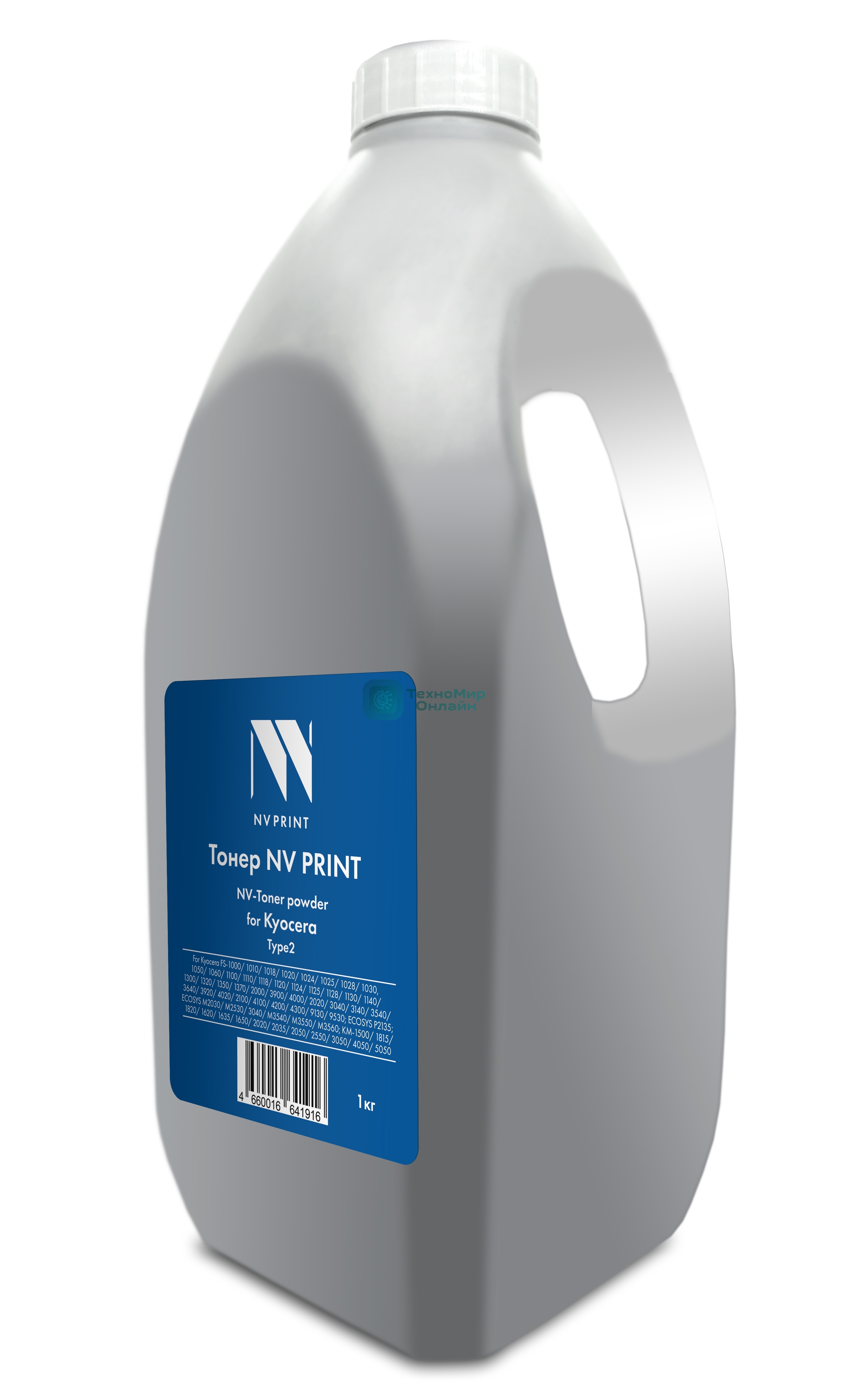Тонер NVPrint для Kyocera универсальный Type2 (1кг) для Ecosys P2035,P2135, FS-1120, 1320, 1370, 1040, 1020, 1120, FS-1060, 1025/1125, P2235, M2135, M2635, M2735, P2040, M2040, M2540, M2640, FS-2020, 3040, 3140, 3540, 3640, 3920, M3040, M3540, FS-2100, 4020, 4100, 4200, 4300; M3550, M3560, P3045, M3145, M3645,P3050, P3055, P3060, M3655, M3660, TASKalfa 1800, 2200, FS-6025, 6030, 6525, 6530; TASKalfa 255, 255b, 305, KM-2540, 2560, 3040,3060