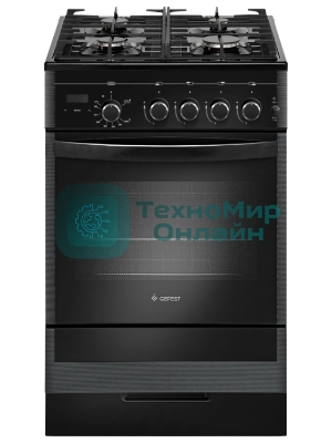 Плита газовая Gefest ПГ 5500-03 0044 черный, конфорок 4 шт, духовка 52 л, 50 см x 85 см x 58.5 см