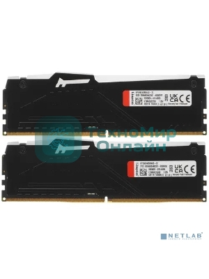 Оперативная память Kingston Fury Beast, DDR5, 32Gb (2x16Gb), 5600MHz, CL40, DIMM, с радиаторами, RGB, черный