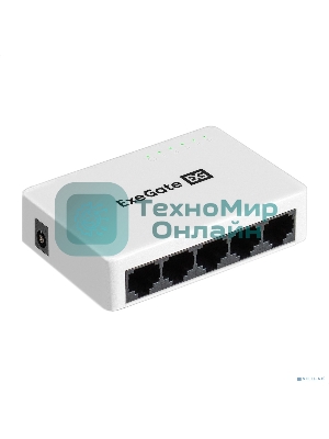 Коммутатор неуправляемый ExeGate EDES-1005C (5-портовый UTP 10/100Mbps, с функцией энергосбережения (Green Ethernet Technology), настольный)