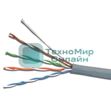 Кабель сетевой UTP 4 Pair AWG 24 CCA cat5E 100м серый