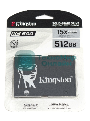 Накопитель SSD Kingston KC600, 512Gb, 2.5