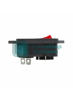 Выключатель клавишный Rexant 250 V 6 А (4с) ON-OFF красный с подсветкой и штекером C14 3PIN
