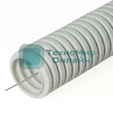 Труба гофрированная ПВХ d32мм с зондом сер. (уп.50м) Урал Пак ГФ-0100732-050