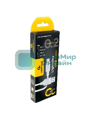 Кабель Cablexpert для Apple CCB-USB-AMAPO2-1MW, AM/Lightning, издание Classic 0.2, 1м, белый, блистер