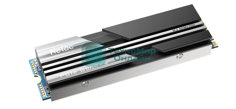 Накопитель SSD Netac NV5000, 1Tb, M.2 2280, PCIe 4.0 x4, NVMe, R/W 5000/4400, с радиатором