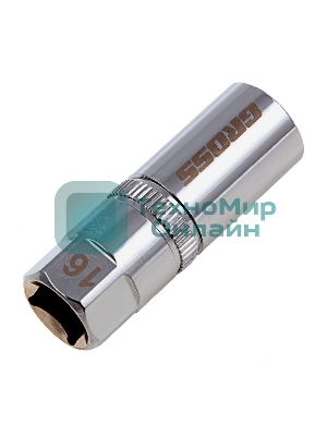 Головка торцевая свечная Gross магнитная, 12-гранная, 16 мм, под квадрат 1/2