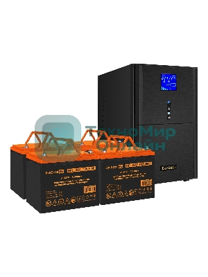 Комплект Источник бесперебойного питания EX295991RUS + батарея 80Aч EX285654RUS 4шт (инвертор, синус, для котла) ExeGate SineTower SZ-5000.LCD.AVR.2SH.1C13.T.RJ.USB <5000VA/4000W, чистый синусоида, LCD дисплей, AVR, 2*Schuko+1*C13+клеммы, RJ45/11, USB, линейно-интерактивный, Black> + батарея ExeGate HRL 12-80 (12В, 80Ач) 4шт