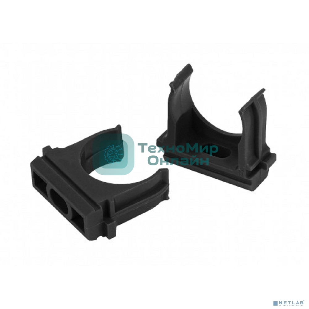 Крепеж-клипса ЭРА (черный) для трубы d 16мм (100/2000/70000)