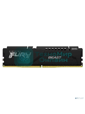 Оперативная память Kingston Fury Beast, DDR5, 64Gb (2x32Gb), 6000MHz, CL30, DIMM, с радиаторами, черный