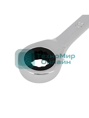 Ключ комбинированный трещоточный Rexant 10 мм, CrV, зеркальный хром