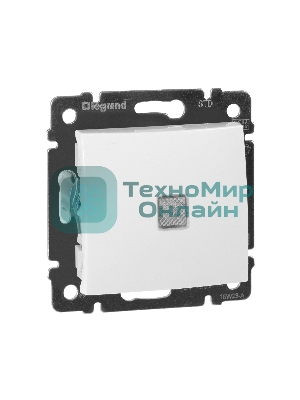 Механизм выключателя 1-кл. СП Valena 10А IP31 с зел. инд. бел. Legrand 774410