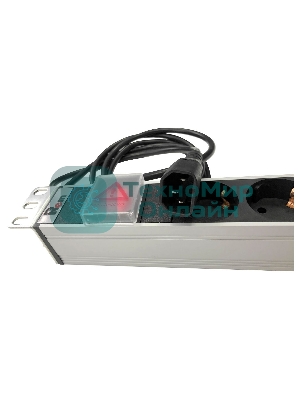 Блок розеток Rem-10 с выкл., 4 Sсhuko, 6 IEC 60320 C13, 10 A, алюм., 19