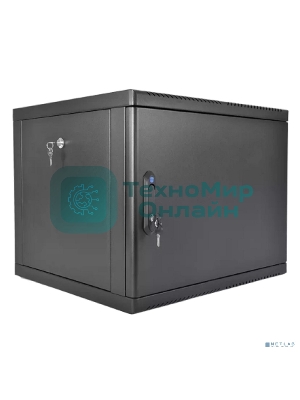 Шкаф телекоммуникационный настенный разборный ЦМО 9U (600 x 650) съемные стенки, дверь металл, черный (ШРН-М-9.650.1-9005)