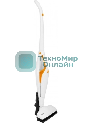 Пылесос вертикальный/ручной Mystery MVC-1118 белый/оранжевый, питание от аккумулятора, 300 Вт, уборка сухая, пылесборник 0.5 л, работа от АКБ max 30 мин