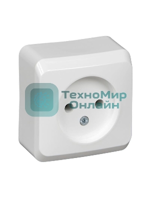 Розетка без заземления без шторок Systeme electric PA16-001B ЭТЮД О/У 16А 250B, белый,