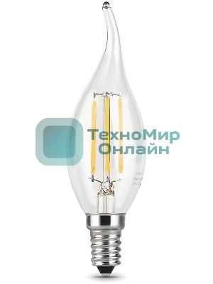 Лампа светодиодная Gauss LED Filament Свеча на ветру E14 7W 580lm 4100К 1/10/50