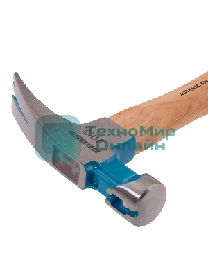 Молоток-гвоздодер Gross AMERICAN HICKORY 560 г, угол 75, магнит, обрезиненная рукоятка