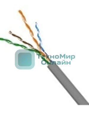 Кабель TWT UTP, серии XS, 4 пары, Кат.5e, PVC, серый, 305 метров