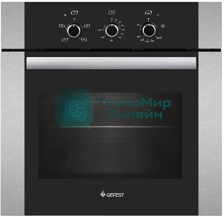 Духовой шкаф Газовый Gefest ДГЭ 621-01 Н3 нержавеющая сталь, встраиваемый