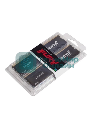 Оперативная память Kingston Fury Beast, DDR4, 32GB (2x16GB), 3200MHz, CL16, DIMM, с радиатором, черный