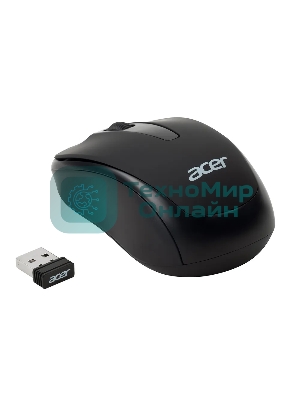 Мышь беспроводная Acer OMR133 черный, 1000 dpi, радиоканал, USB, кнопки - 3