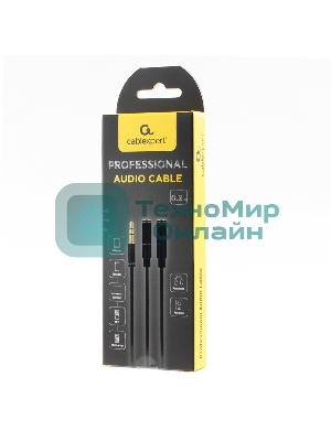 Кабель аудио Cablexpert CCAB-02-35MYHM-0.2MB. 3.5 Jack 4pin(M)/2х 3.5 Jack(F) наушники и микрофон, черный, 0.2м, блистер
